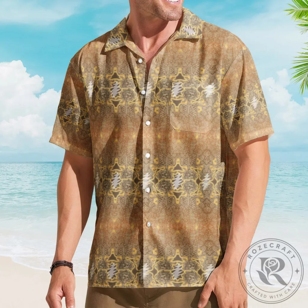 Grateful Dead Desert Bolt Electric Woodcut III Hawaiian Shirt Grateful Dead Desert Bolt Electric Woodcut III Hawaiian Shirt