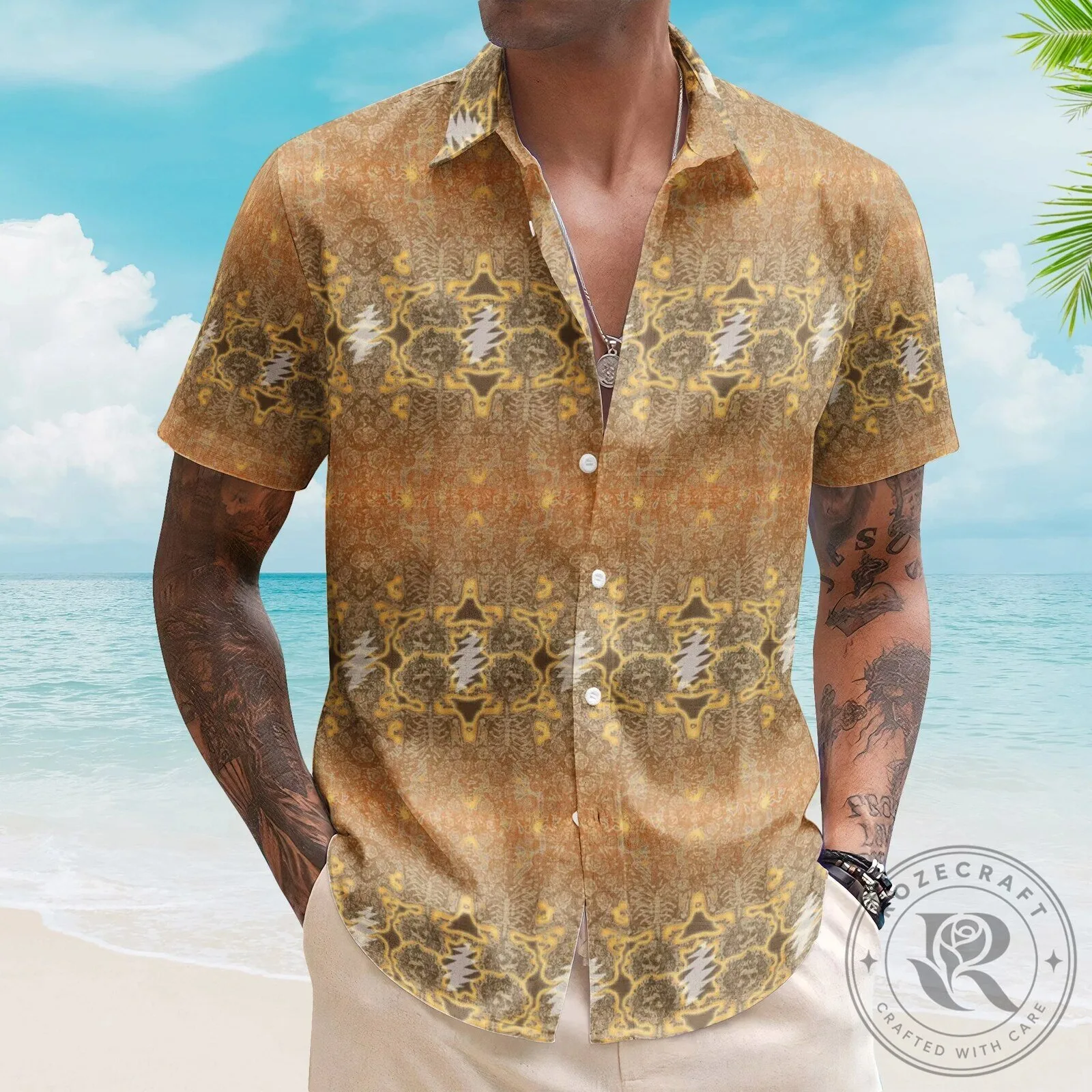 Grateful Dead Desert Bolt Electric Woodcut III Hawaiian Shirt 5 Grateful Dead Desert Bolt Electric Woodcut III Hawaiian Shirt