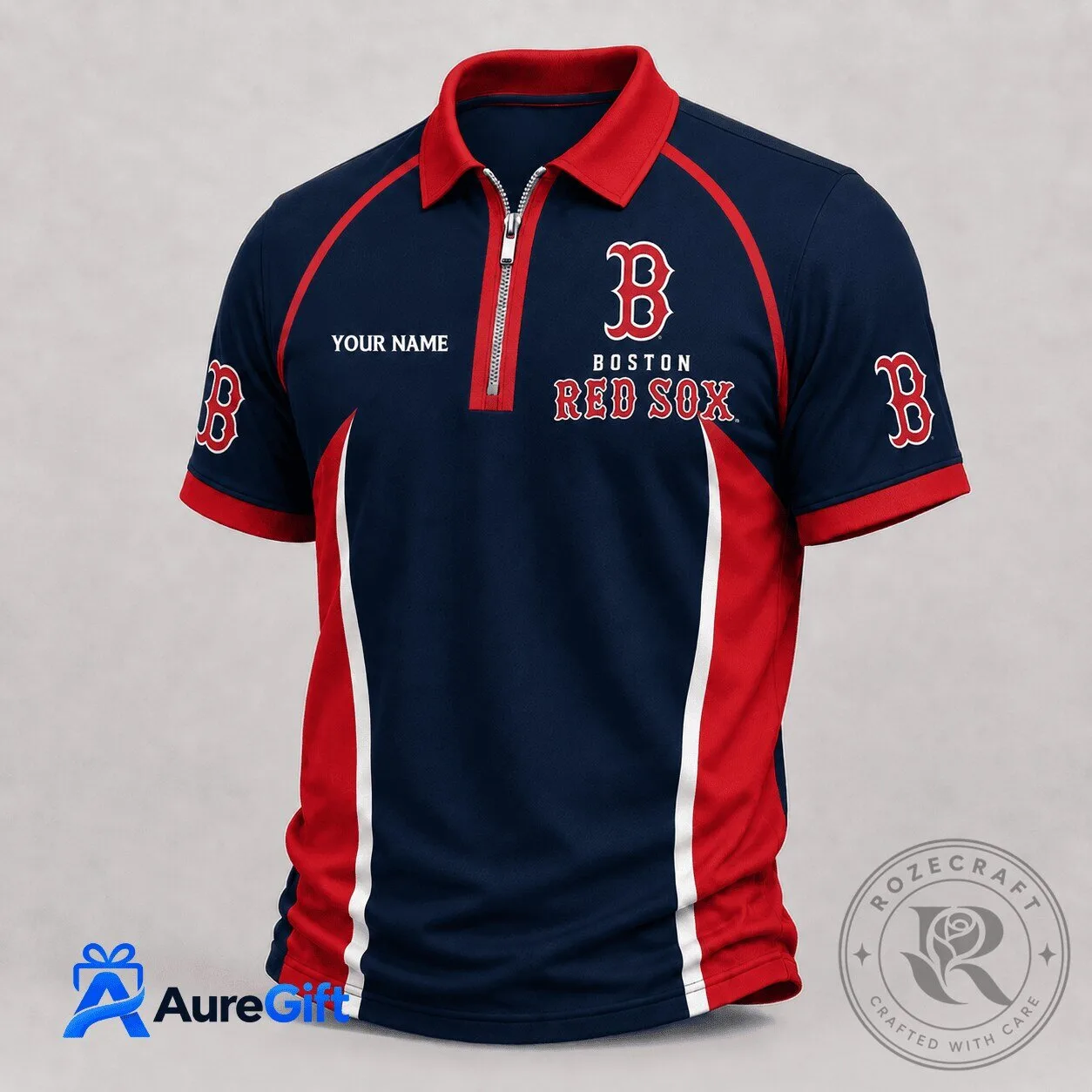 Boston Red Sox Personalized Baseball Team Fan Polo Shirt