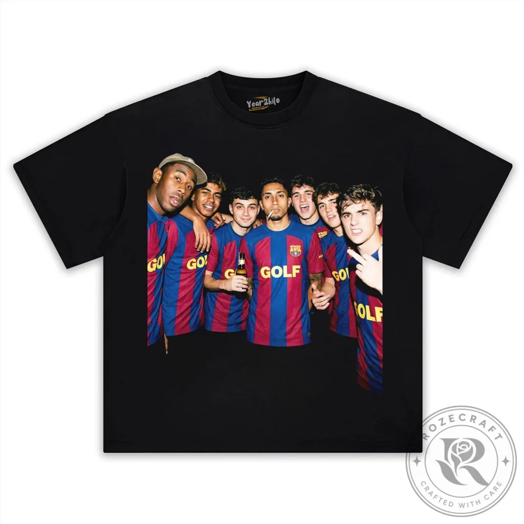 Tyler The Creator Golf Wang Barcelona Football Club Soccer Fan T-Shirt Tyler The Creator Golf Wang Barcelona Football Club Soccer Fan T-Shirt