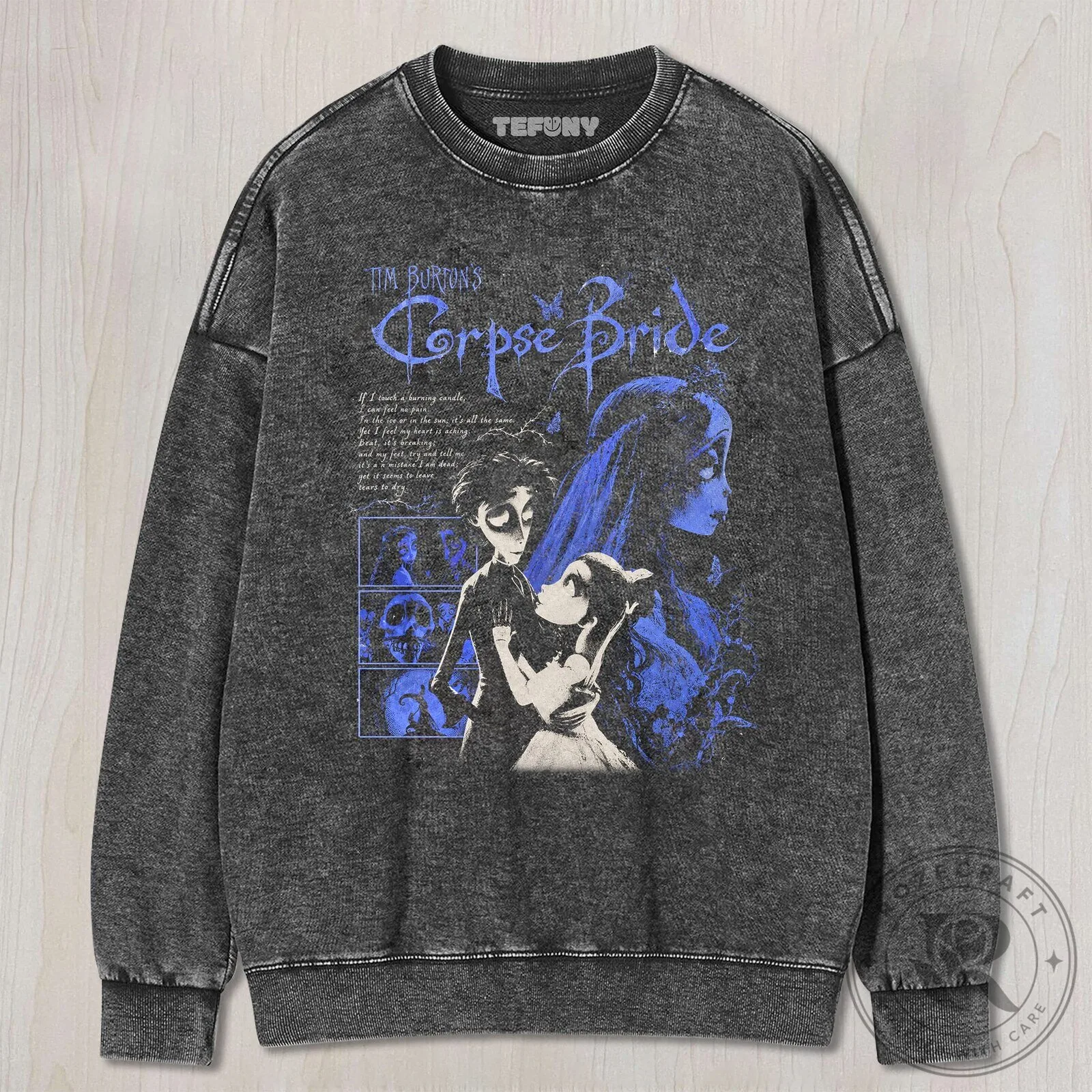 Tim Burton's Corpse Bride Movie Poster Art Black Washed T-Shirt 12 Tim Burton