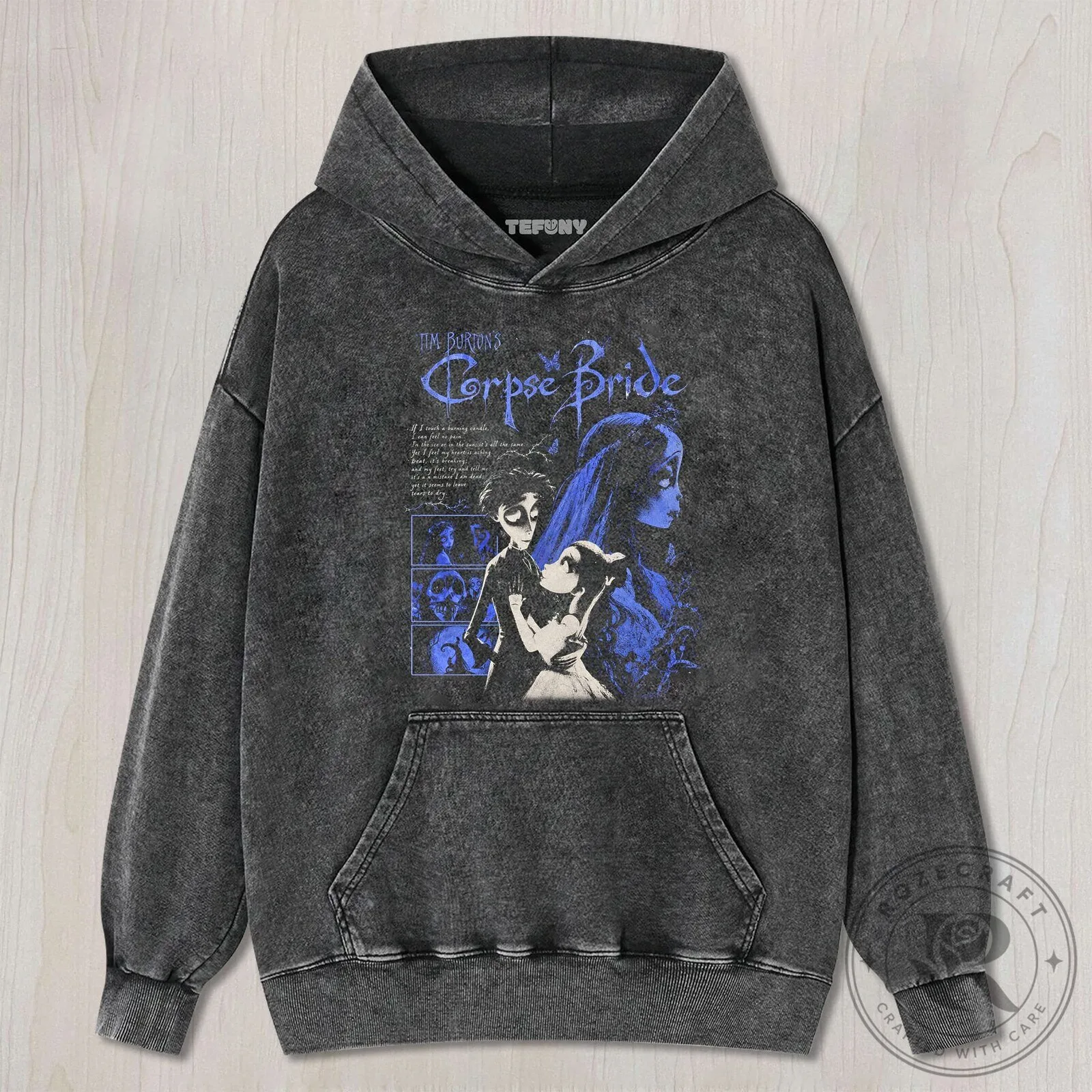Tim Burton's Corpse Bride Movie Poster Art Black Washed T-Shirt 13 Tim Burton